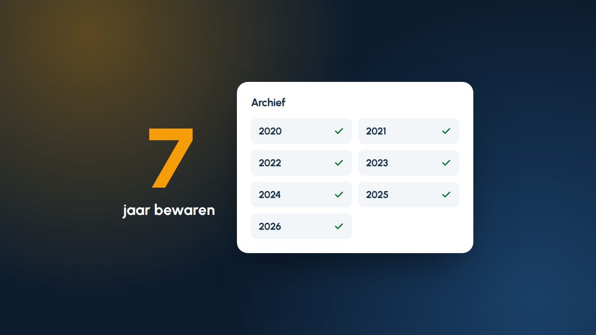 Het getal zeven en een archief met de jaren 2020 tot en met 2026