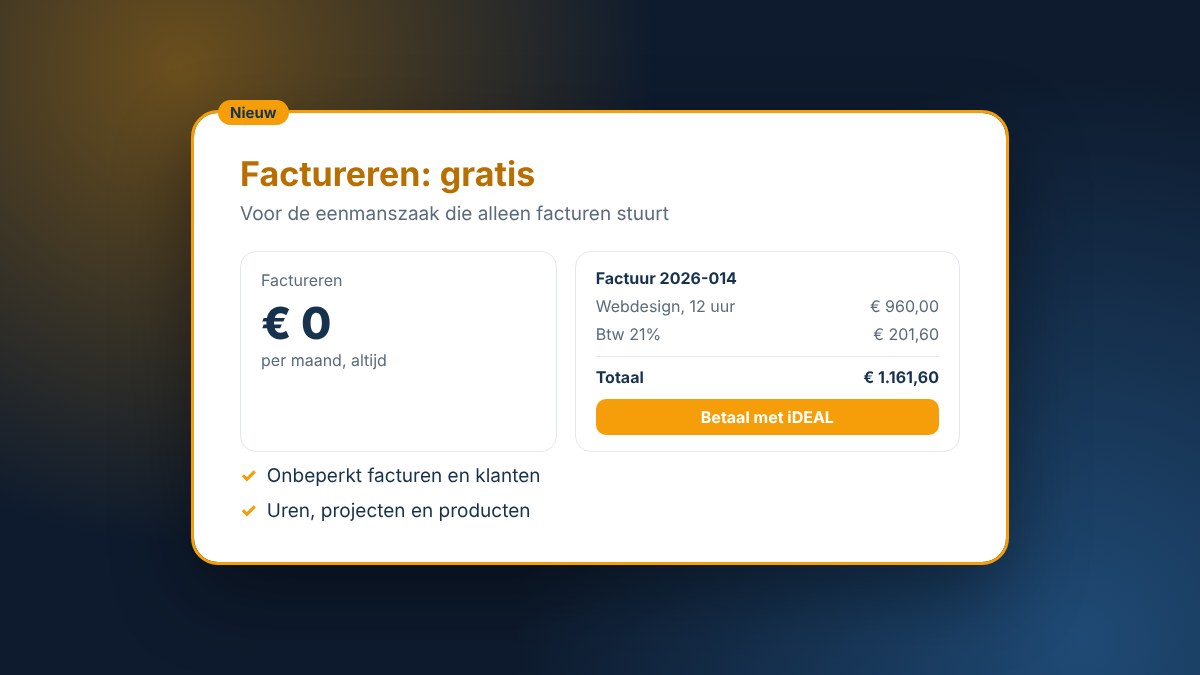 Pakket Factureren: gratis, onbeperkt facturen en klanten met iDEAL-betaallink